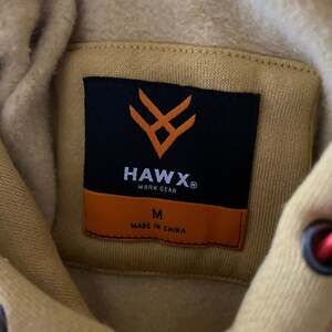 Hawx Work Gear Tan Hooded Sweatshirt, Men's Medium - Durable Heavyweight Hoodie